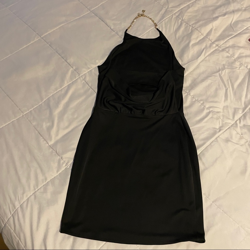 BCBG Halter Gold Chain Dress XS